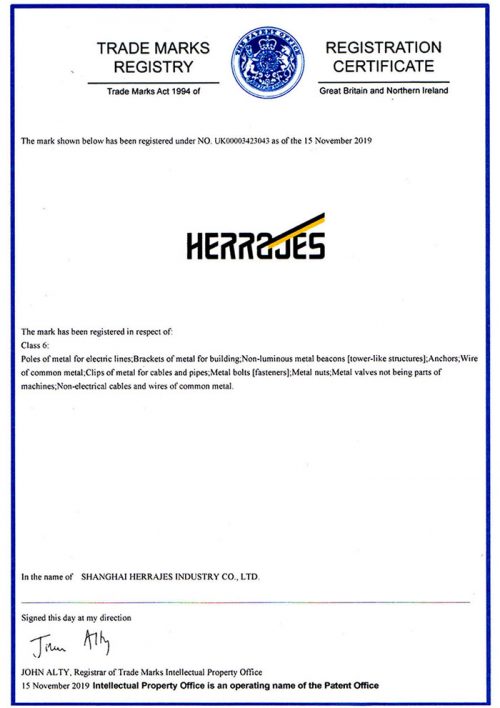 Certificate-of-Herrajes-trade-mark
